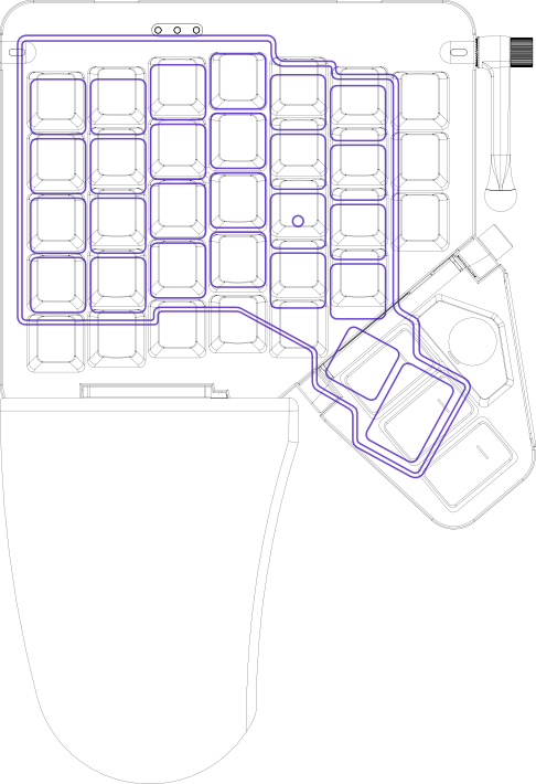 Voyager layout compared to the ZSA Moonlander